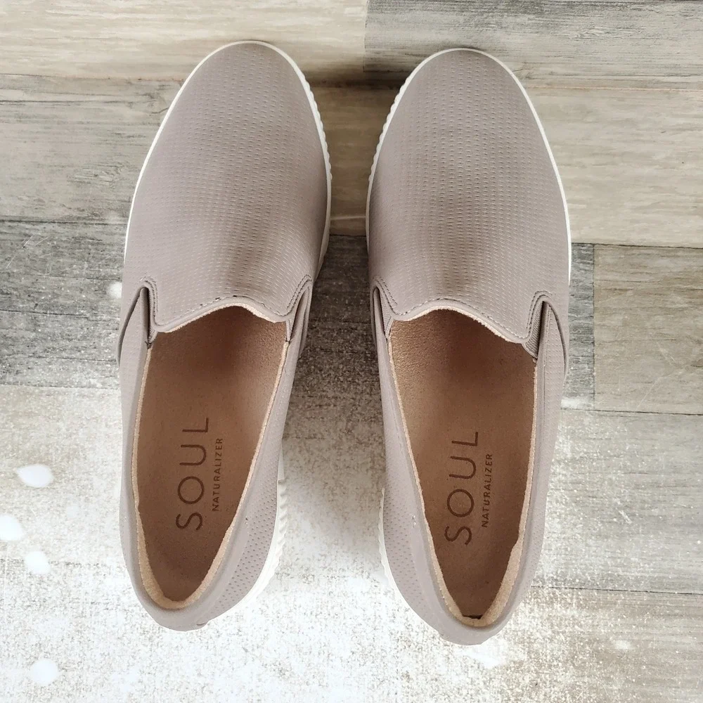 Soul Naturalizer Tia Platform Women Shoes Sz 8.5 W Mushroom Mesh Comfort Sneaker